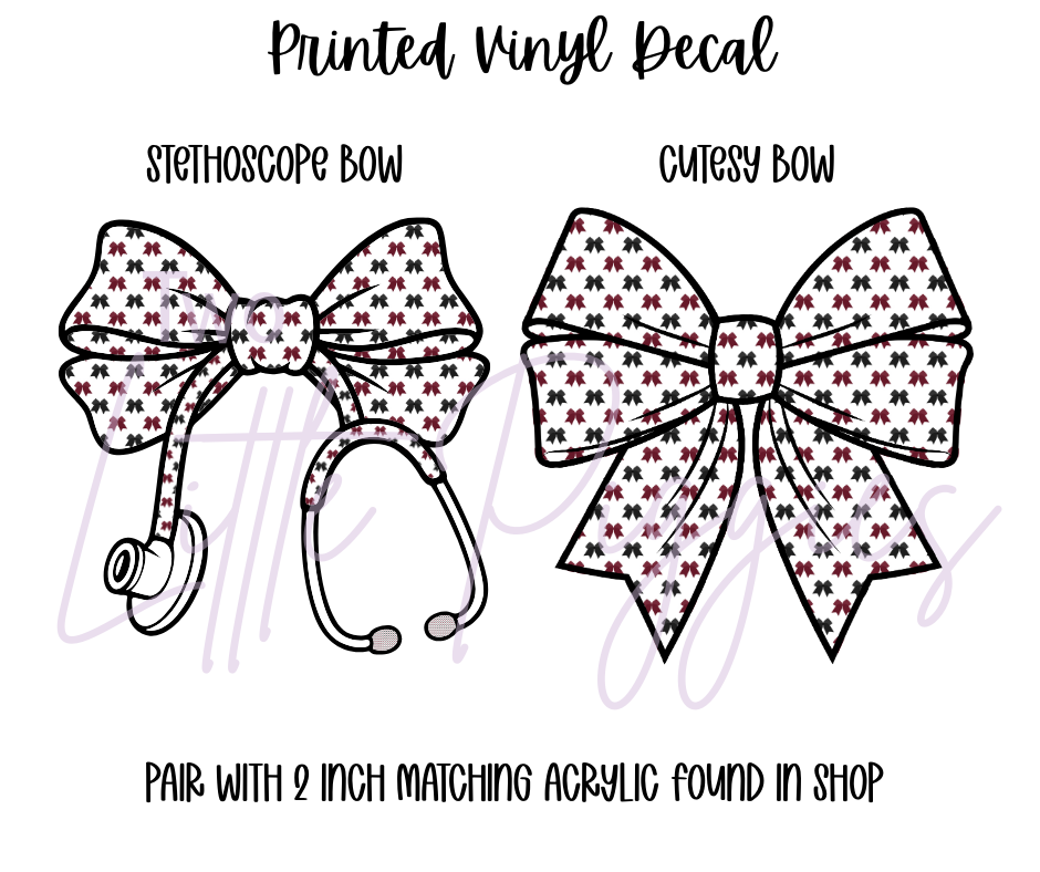 Printed Vinyl - Cheer - Burgundy, White and Black