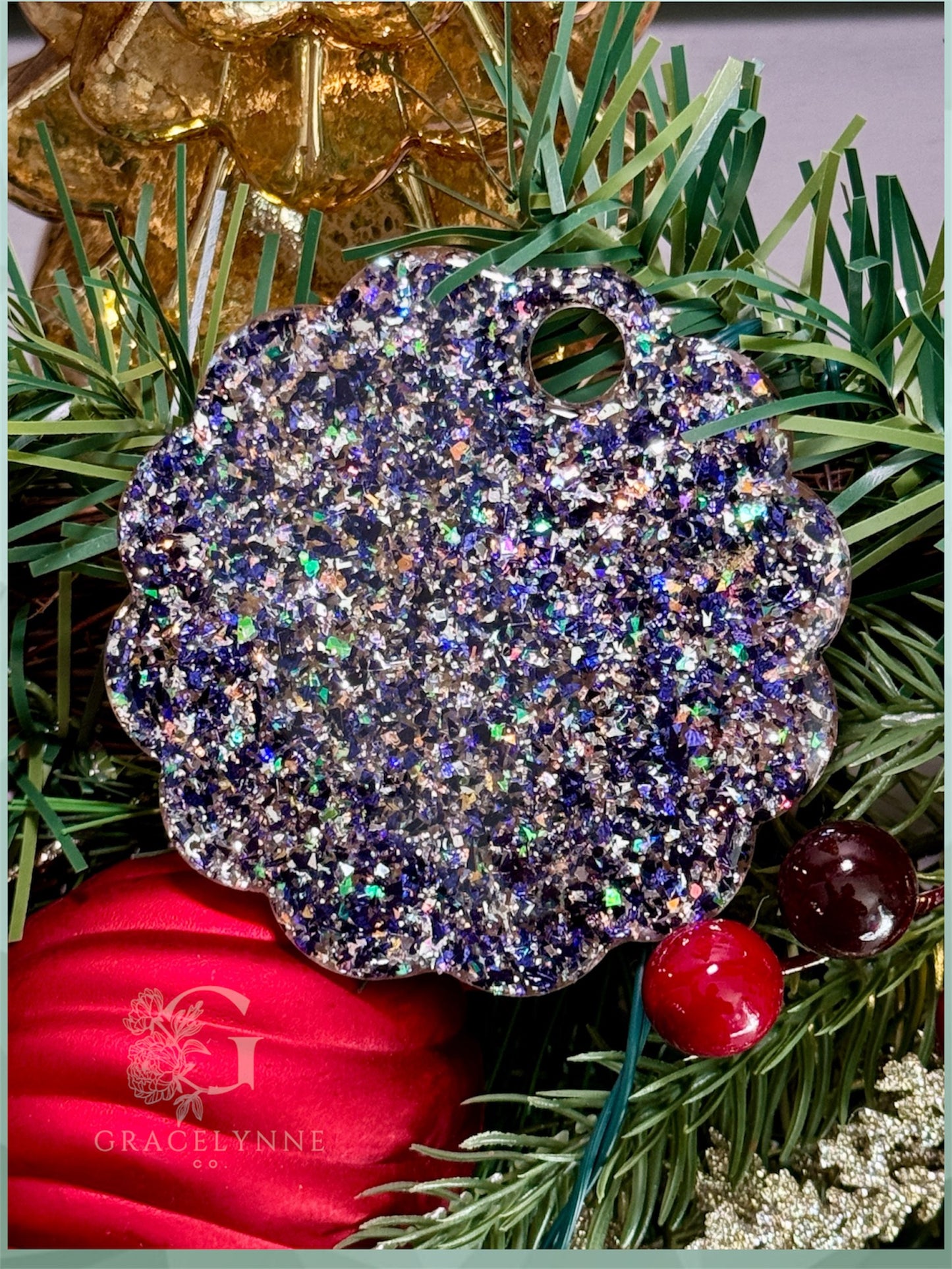 Blue, SiLver, & Black Tumbler tag