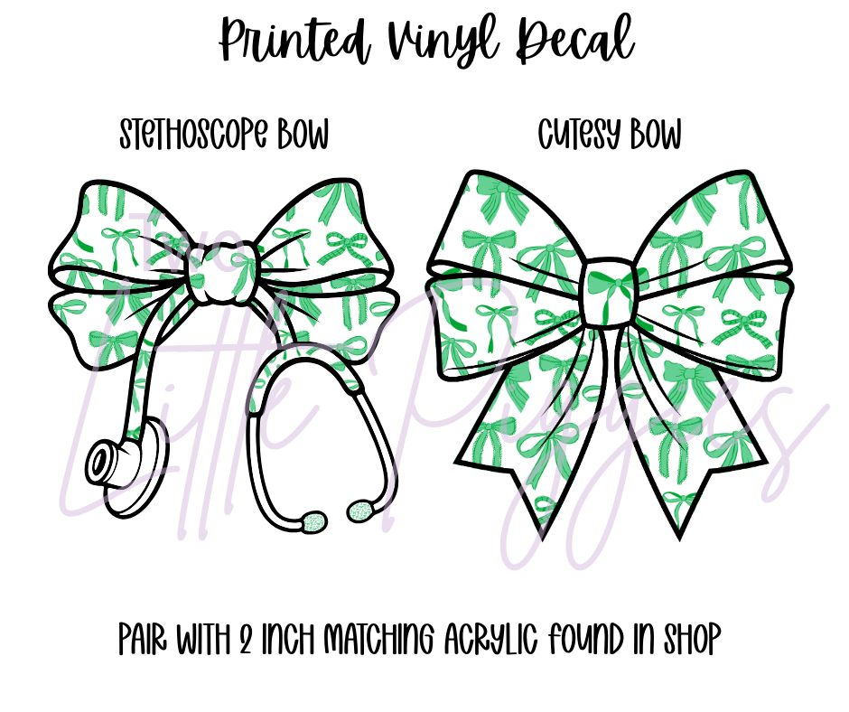 Printed Vinyl - St Patrick's Day Bows