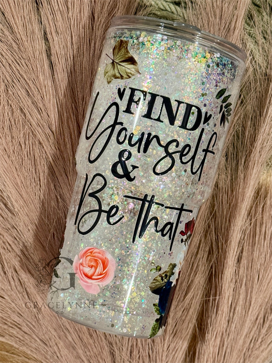 41. Find Yourself - 16 oz curved Acrylic Snowglobe