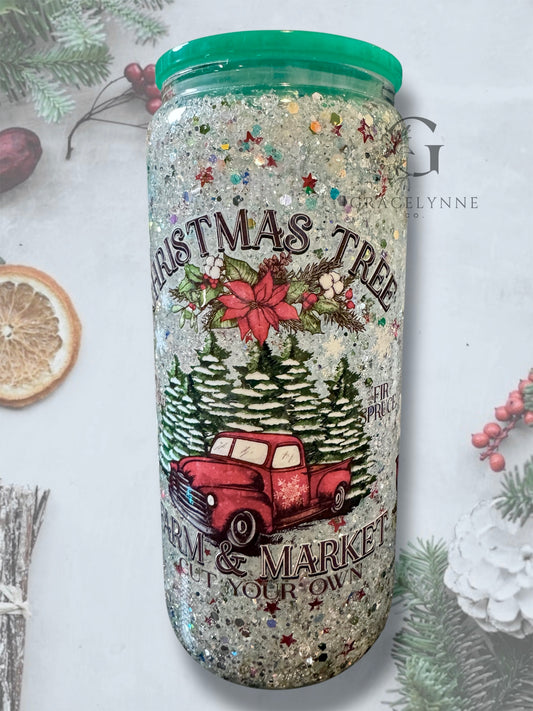 38. Christmas Tree Farm - 16 oz Glass Snowglobe