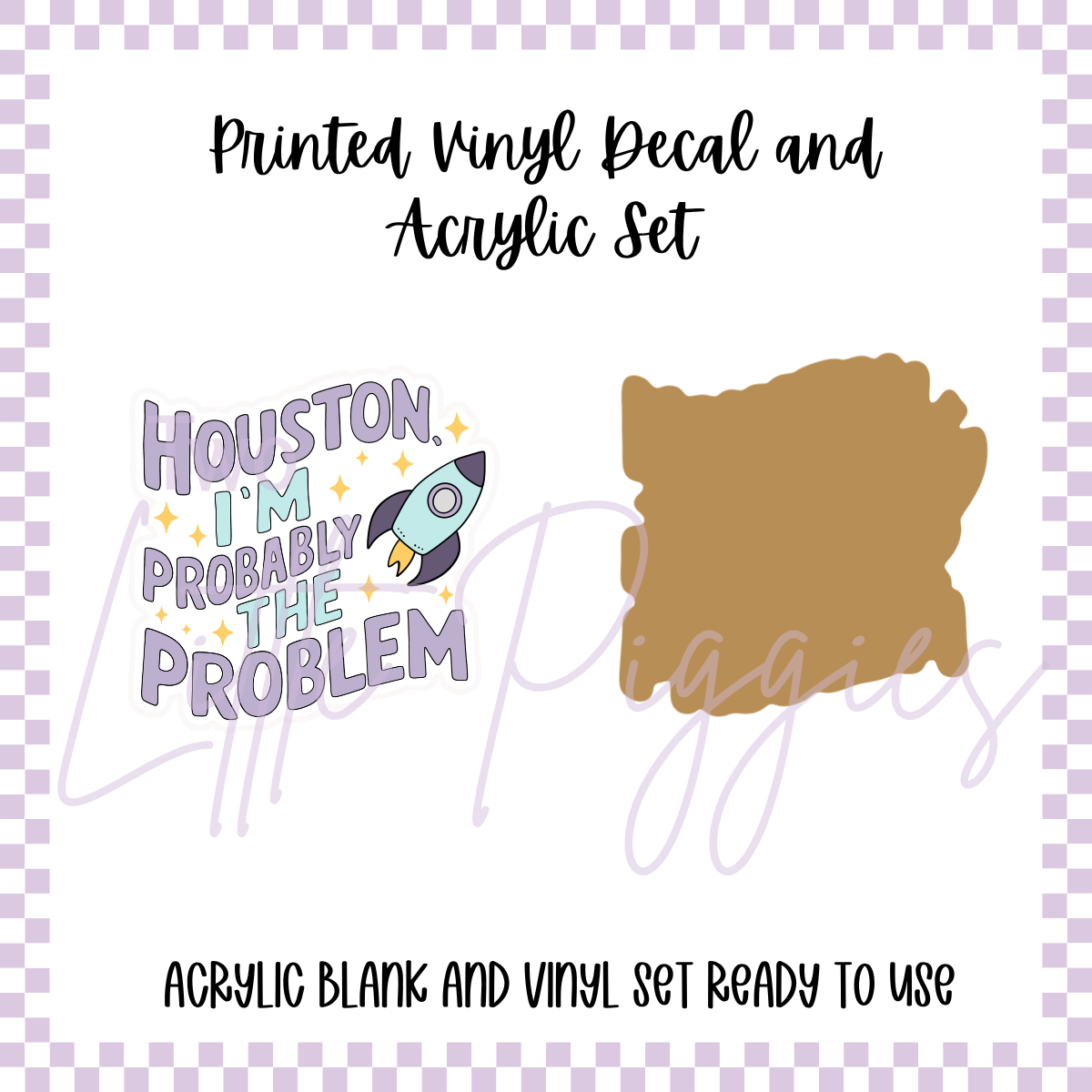 Printed Vinyl and Acrylic Set - Houston I'm the Problem