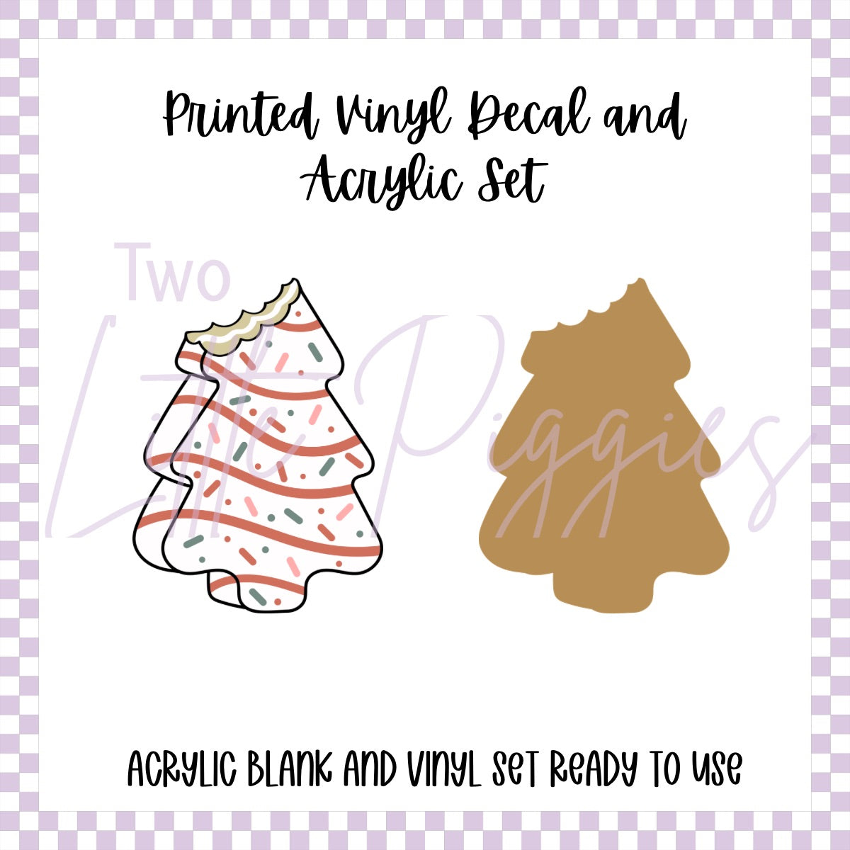 Printed Vinyl and Acrylic Set - Retro Tree Cake Bite