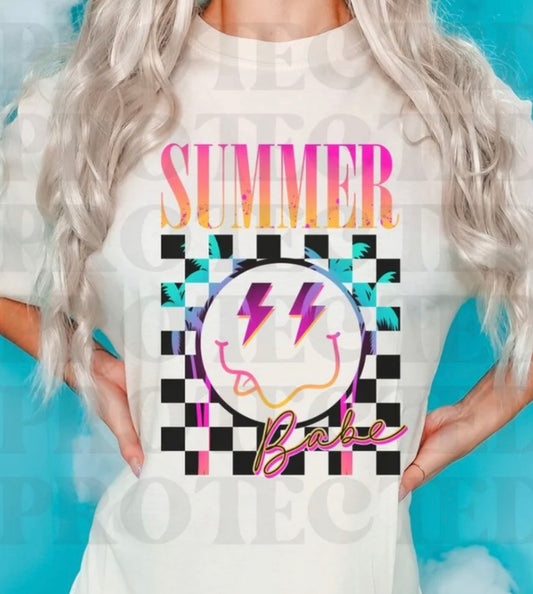 Summer Babe Smiles (black squares)_DTF