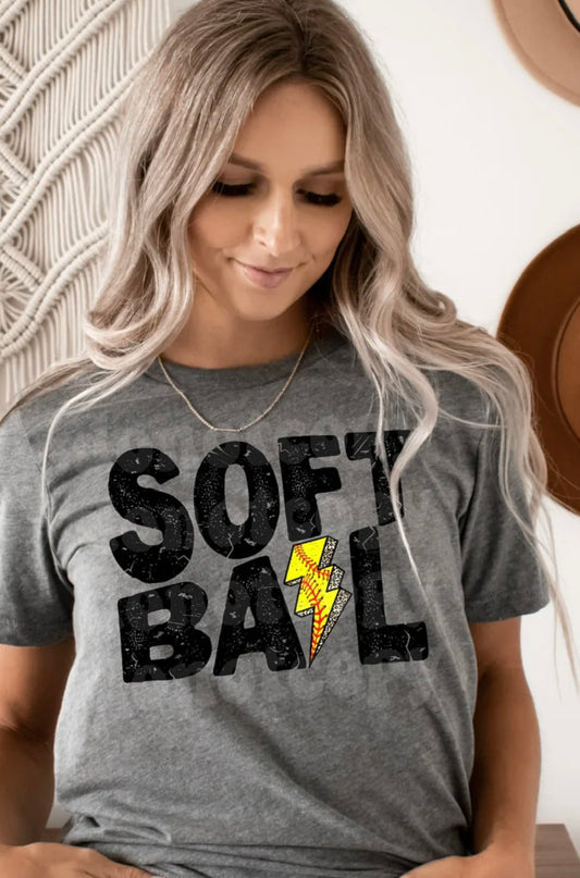 Softball Lightening Bolt_DTF