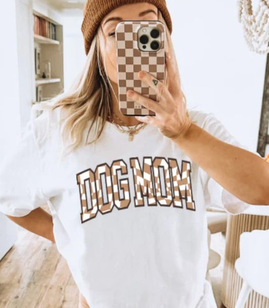 Checkered Dog Mom_Color ink transfer