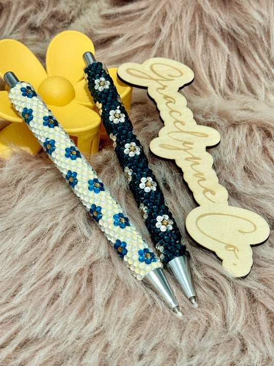 Custom Flower Rhinestone Pen