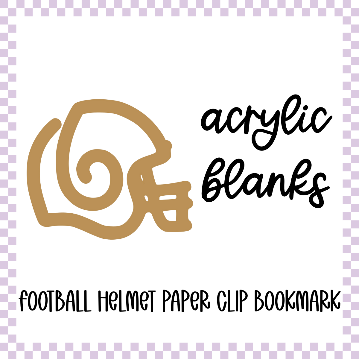 blank football helmet paper Acrylic Blank