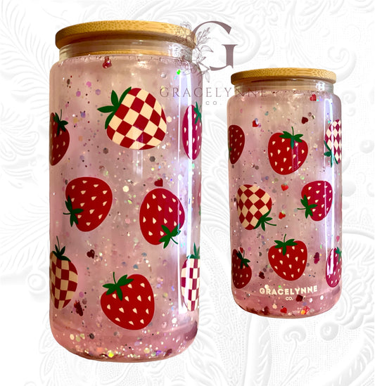 30. Strawberry Love - 16 oz Glass Snowglobe