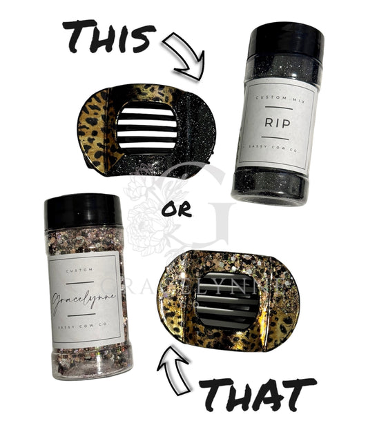 Black Hair Claw Clip - Custom