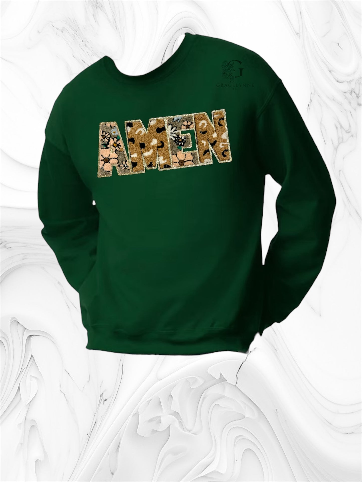 Amen Crewneck_Chenille Patch