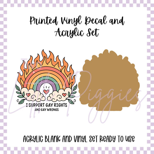 Printed Vinyl and Acrylic Set - Gay Rights and Gay Wrongs