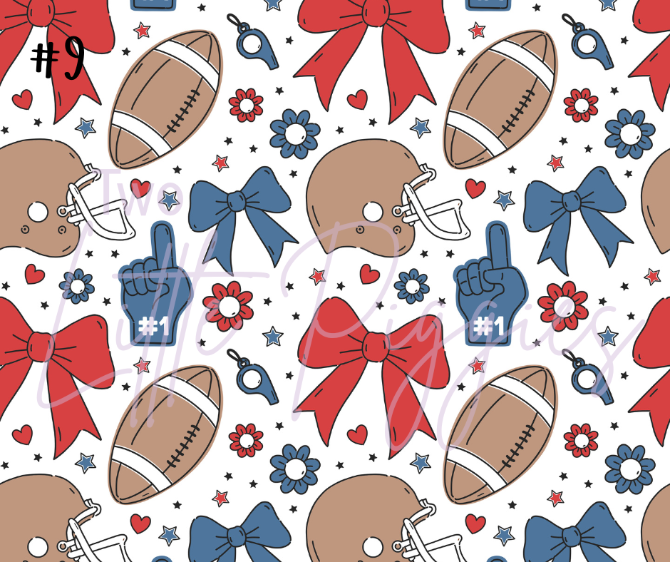 Printed Vinyl - Football and Bows