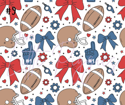 Printed Vinyl - Football and Bows