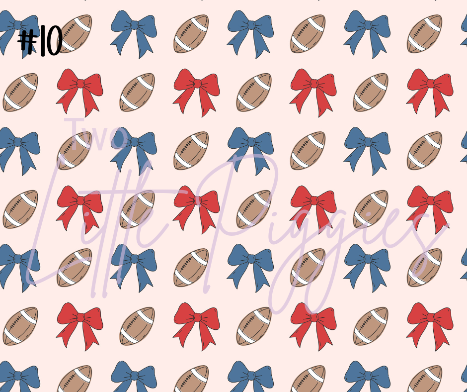 Printed Vinyl - Football and Bows