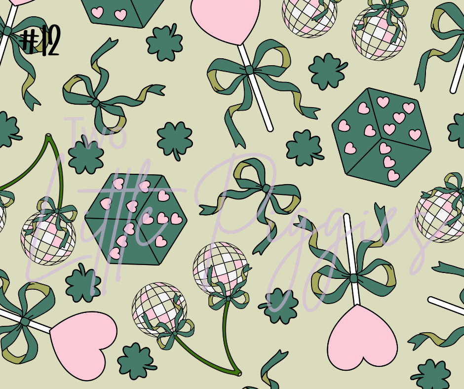 Printed Vinyl - St. Patrick's - Bows, Disco, and Balloon Dogs