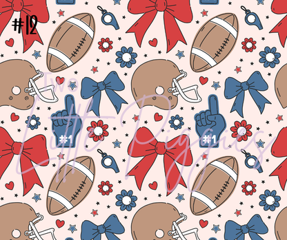 Printed Vinyl - Football and Bows