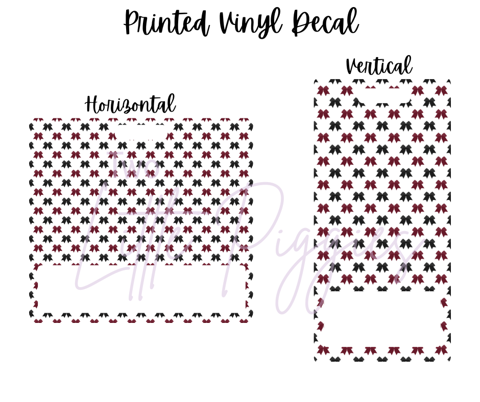 Printed Vinyl - Cheer - Burgundy, White and Black