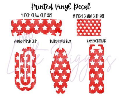 Printed Vinyl - 4th of July - Stars and Bows