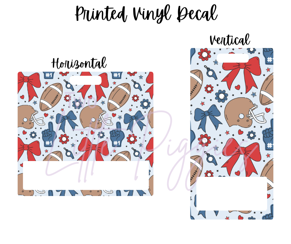 Printed Vinyl - Football and Bows