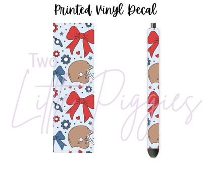 Printed Vinyl - Football and Bows