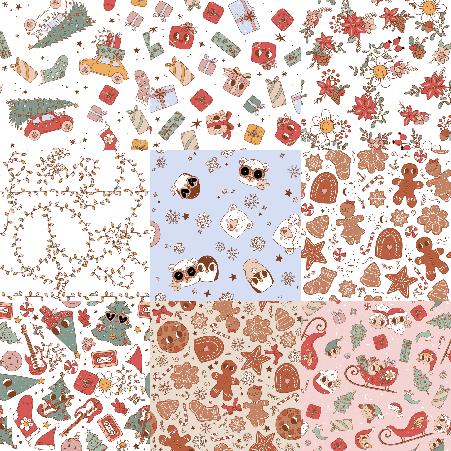 Printed Vinyl - Groovy Retro Christmas