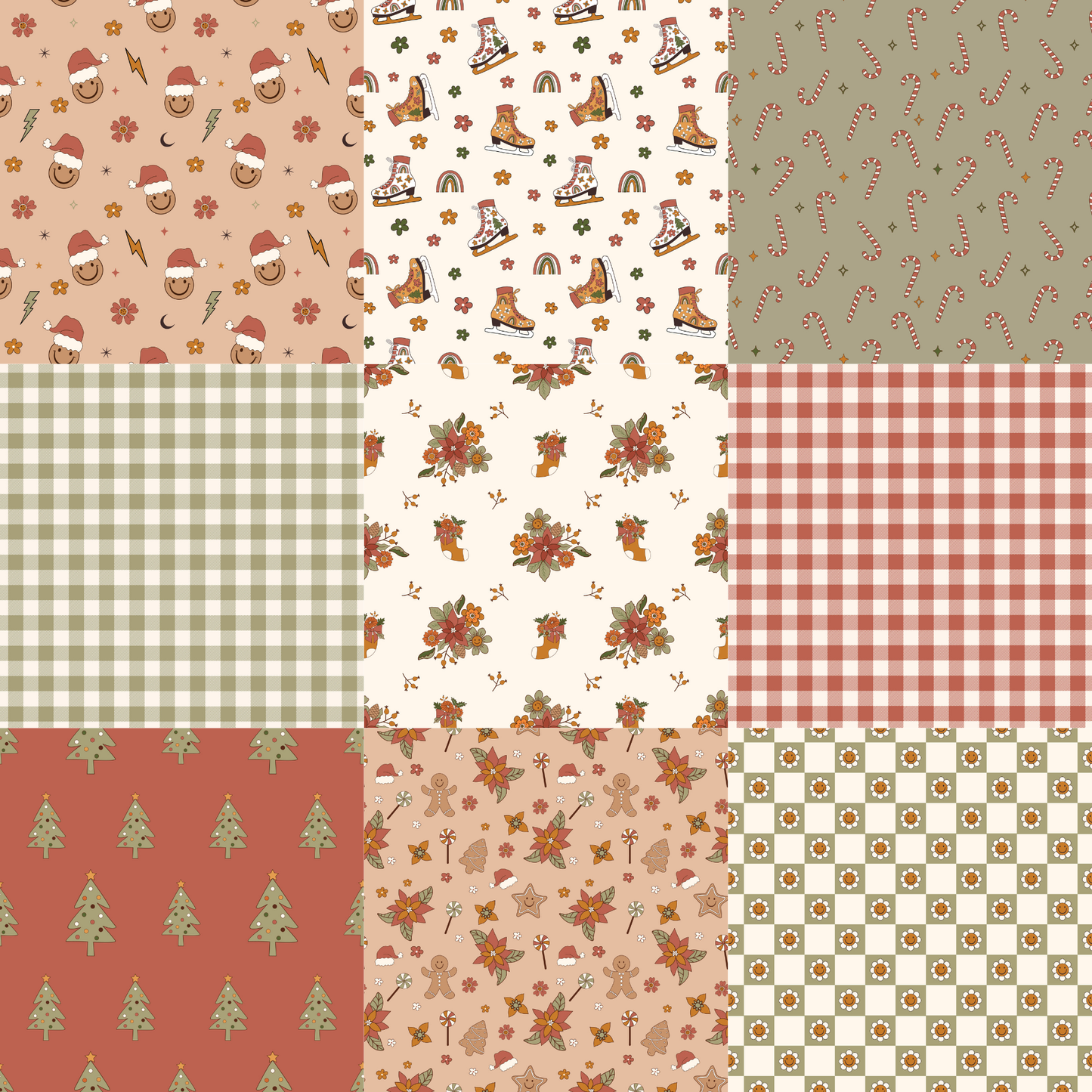 Printed Vinyl - 70s Retro Christmas