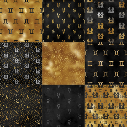 Printed Vinyl - Gemini - Black and Gold