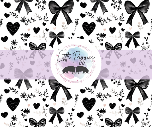 Printed Vinyl - Valentine - Black Bows