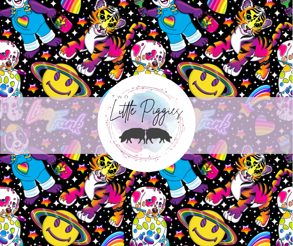 Printed Vinyl - 90's - Lisa Frank - Black