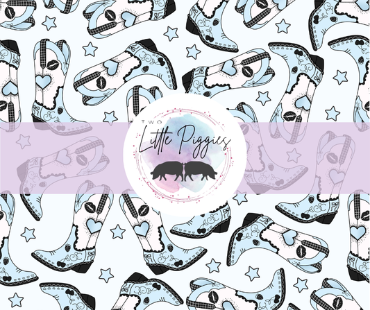 Printed Vinyl - 4th of July - Blue Lover Cowgirl Boot