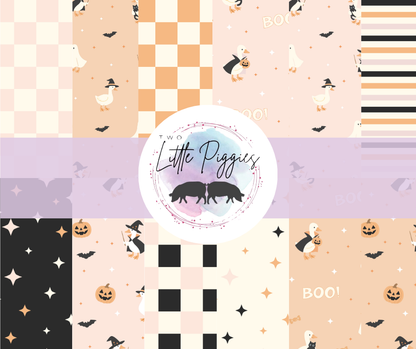 Printed Vinyl - Halloween Spooky Goose - Pink and Orange