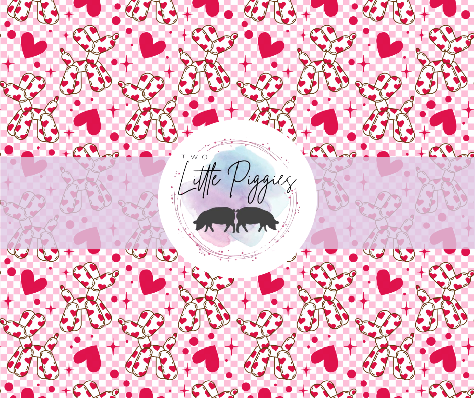 Printed Vinyl - Heart Balloon Dogs