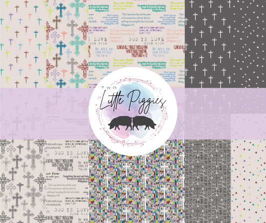 Printed Vinyl - Colorful Crosses