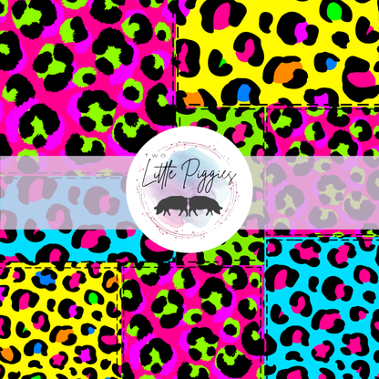 Printed Vinyl - Patchwork - Neon Leopard