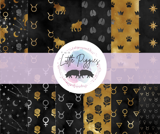 Printed Vinyl - Taurus - Black and Gold
