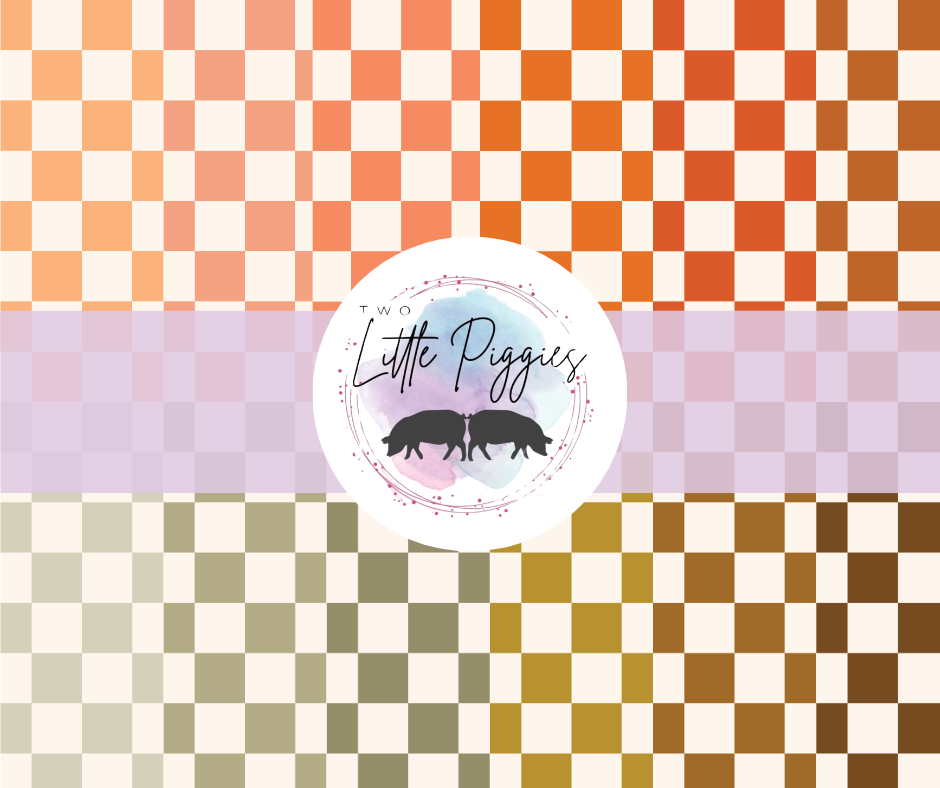 Printed Vinyl - Checkers - Boho Muted