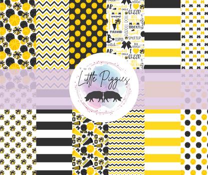Printed Vinyl - Cheer - Yellow and Black