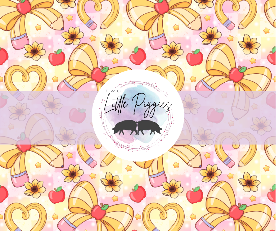 Printed Vinyl - Back to School - Heart Pencil Bow