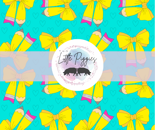 Printed Vinyl - Back to School - Pencil Bows