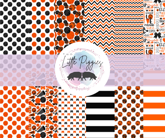 Printed Vinyl - Cheer - Orange and Black