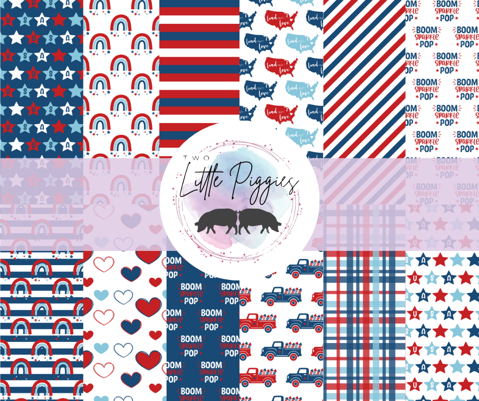 Printed Vinyl - 4th of July - Boom, Sparkle, Pop