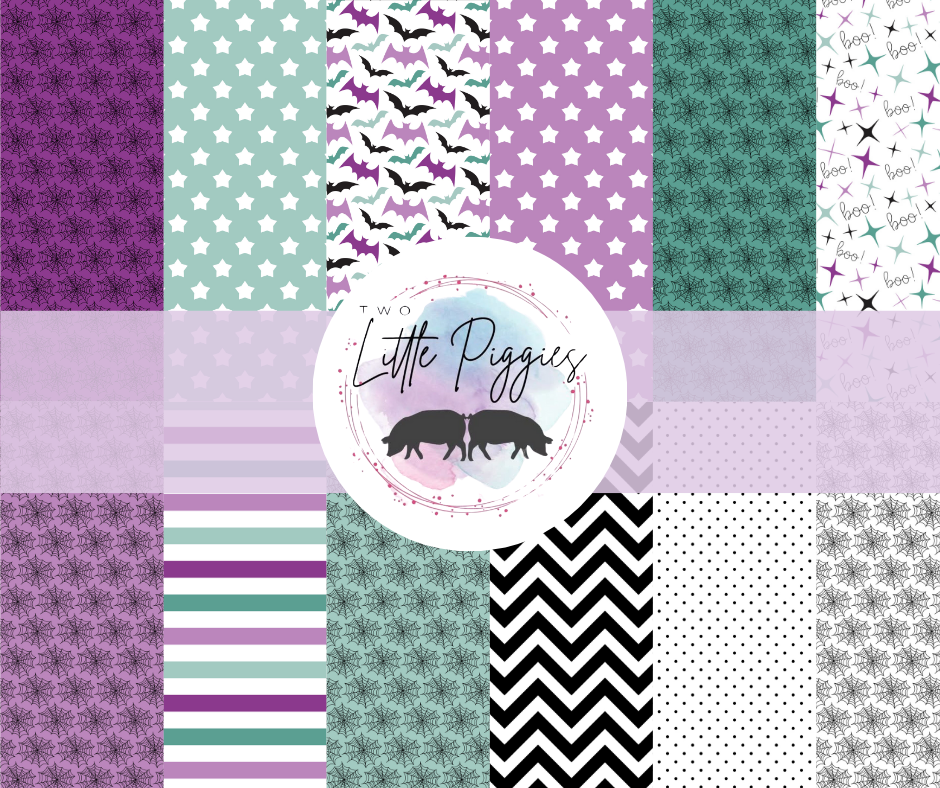 Printed Vinyl - Halloween Teal & Purple Collection