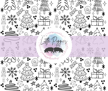 Printed Vinyl - Sassy Exclusive - Christmas Doodle