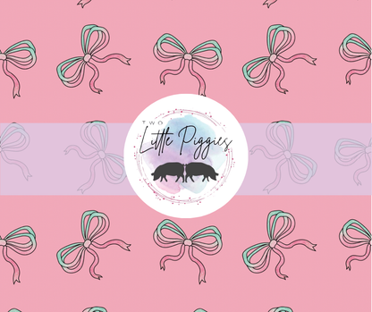 Printed Vinyl - Pink and Teal Bows