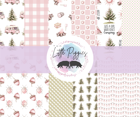 Printed Vinyl - Pink Camping