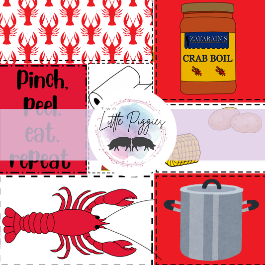 Printed Vinyl - Patchwork - Crawfish