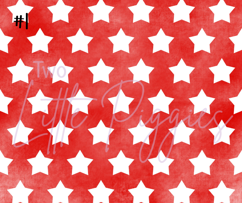 Printed Vinyl - 4th of July - Stars and Bows