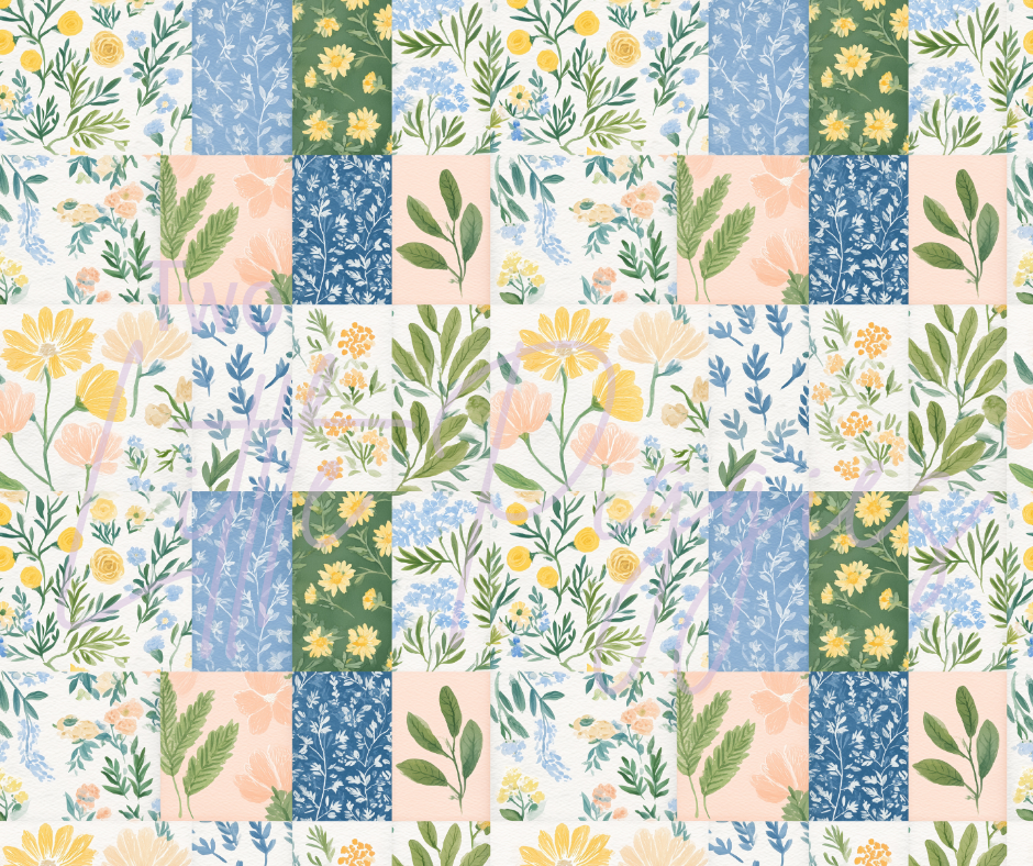 Printed Vinyl - Springtime Patchwork