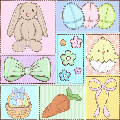 Printed Vinyl - Patchwork - Easter Bunny